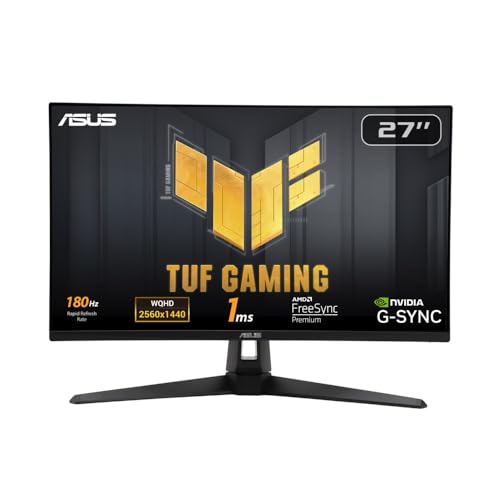 ASUS ゲーミングモニター TUF Gaming VG27AQ3A 27インチ/QHD/Fast IPS/180Hz/1ms/G-SYNC Compatible/スピーカー/3年保証