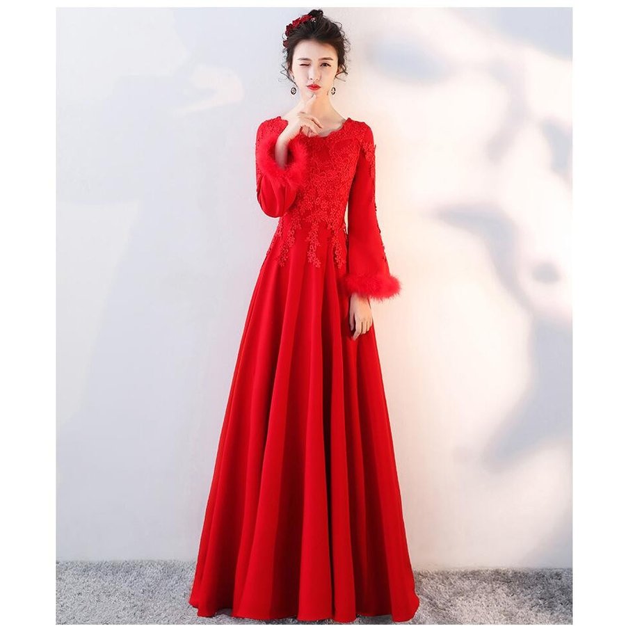 袖あり ウエディングドレス wedding dress 二次会 トーレンドレス 花嫁 ブライダルドレ