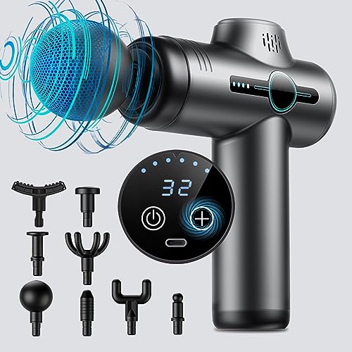 Spre kayou 筋膜リリースガン ハンディ ガン 筋膜ガン 【32段階強力振動 8個ヘッド付属 】MINI 液晶タッチ操作 2000mAh大容量(8時間以上連続使用) 全身リラックス ボディケア