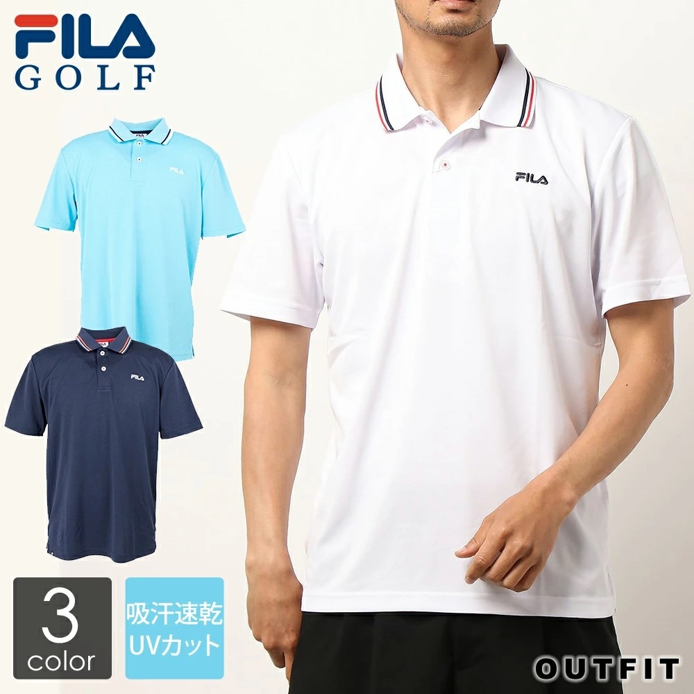 Fila Golf 超可爱 フィラゴルフ ポロシャツ メンズ 半袖 吸汗速乾 Uvカット 鹿の子 ゴルフ