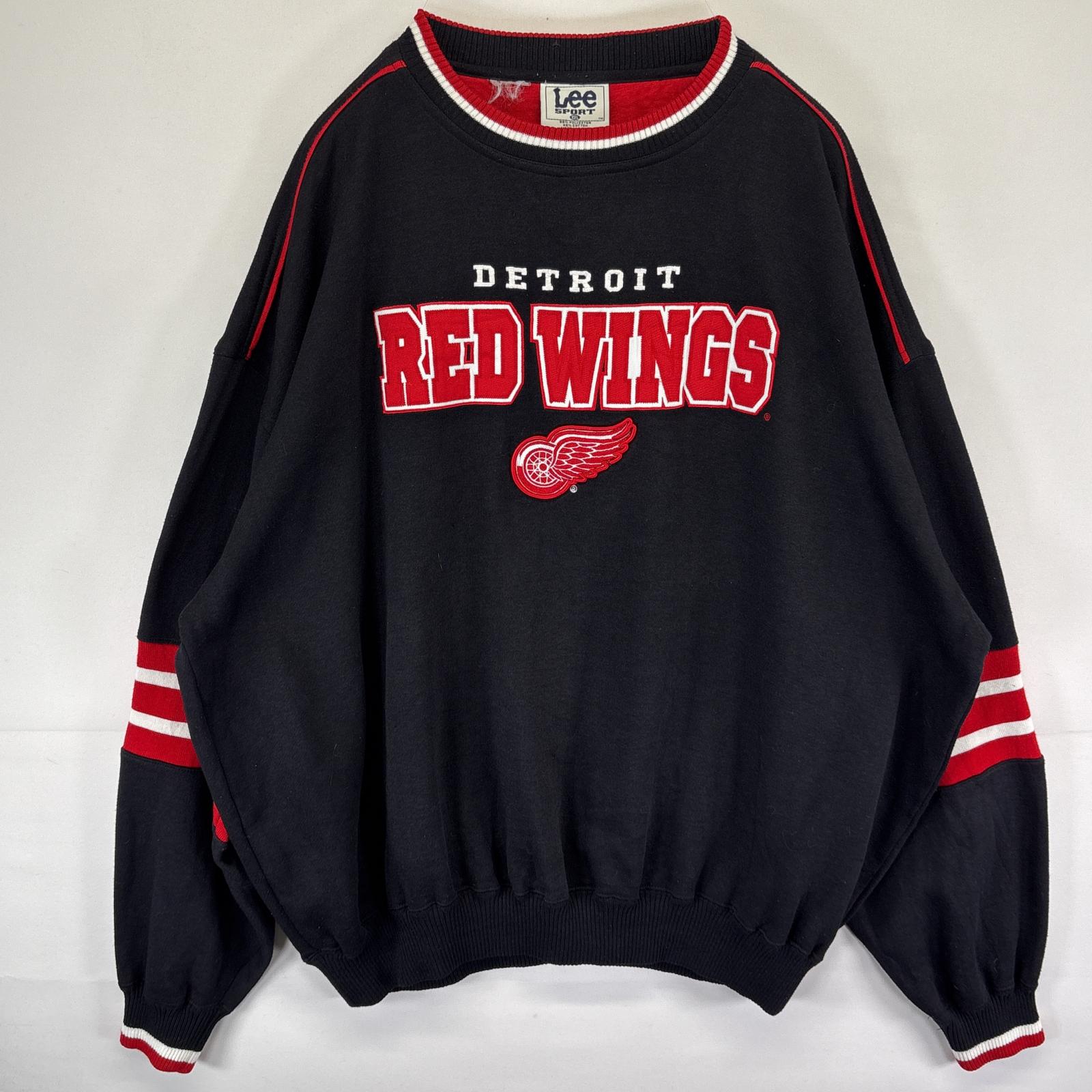古着 リースポーツ Lee SPORT スウェット トレーナー 大きいサイズ レッドウィング 刺繍 ワッペン XXL ブラック メンズ