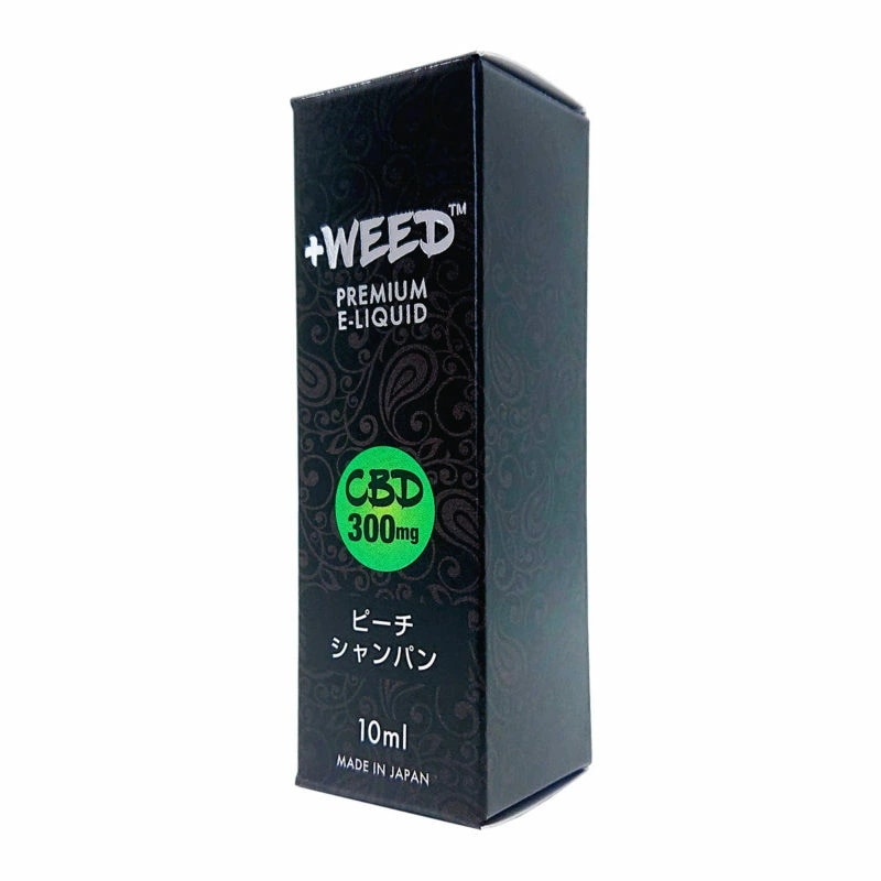 +WEED プラスウィード E-リキッド 吸うCBD 日本製 VAPE用 ピーチシャンパン CBD300mg 容量10ml 電子タバコ vape E-LIQUID 電子たばこ