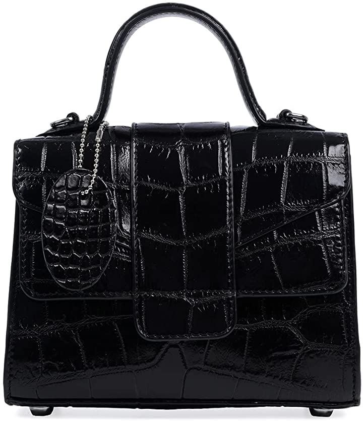 クロコダイル ハンドバッグ(ブラック)
