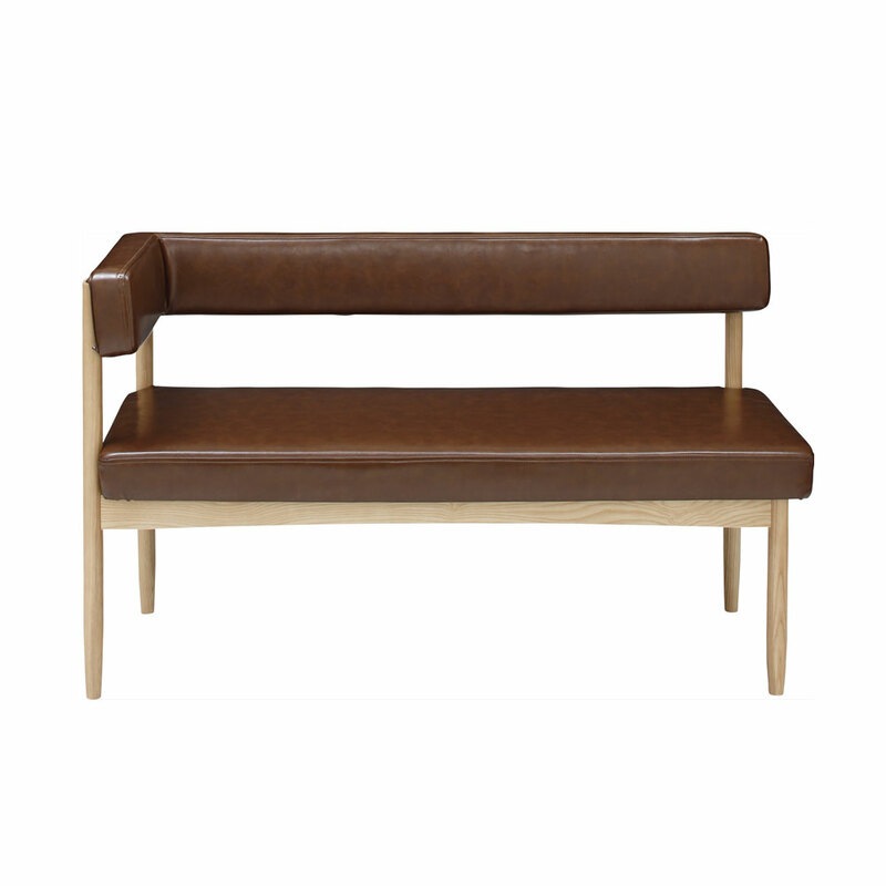 エコモ 片肘ソファ HOC-152BR 【 リビング家具 レザー 二人掛け ラブソファ 合皮 カウチソファ インテリア雑貨 おしゃれ 2人掛けソファー 】