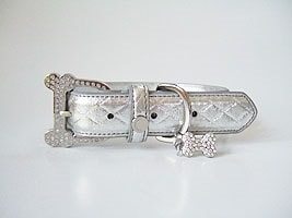 CHROMEBONESクロムボーン首輪CBミニキルト８８５０-３シルバー