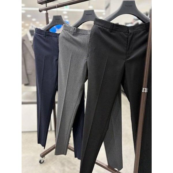 メンズ秋冬ウエストゴム カジュアルパンツ スラックス セミフォーマル パンツ ブラック ネイビー グレー 3色から1色選択