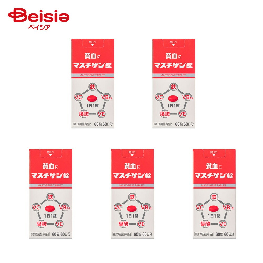 【第2類医薬品】マスチゲン錠 60錠 5個 日本臓器製薬 貧血