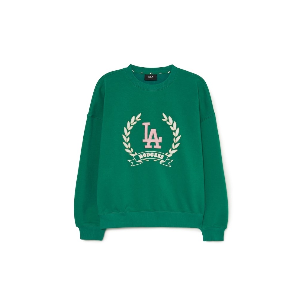 MLB 女性用クラシックスポーツビッグロゴオーバーフィットスウェットシャツ LA (L. グリーン) QHHC3FMTG0134-07GNL
