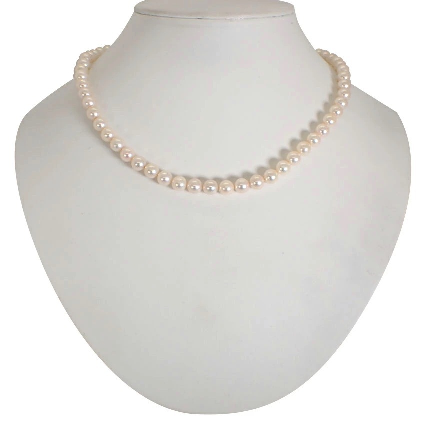 【中古】アコヤ真珠 SV 6.5～7.0mm パール ネックレス[g237-31］