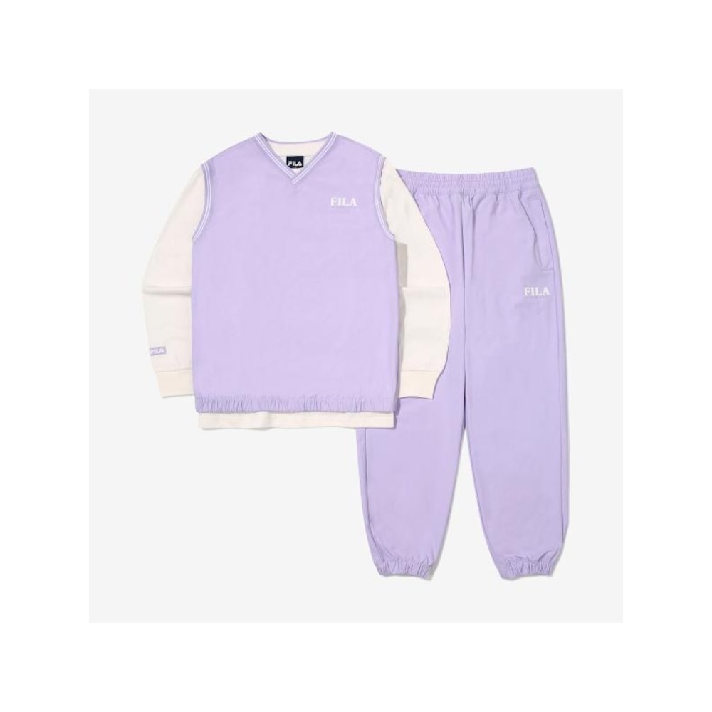 [FILA KIDS] ウーブンベストトップ&ボトム3点セット (FK2FSG3101X_PLV) Q0ZFK2FSG3101XPLV