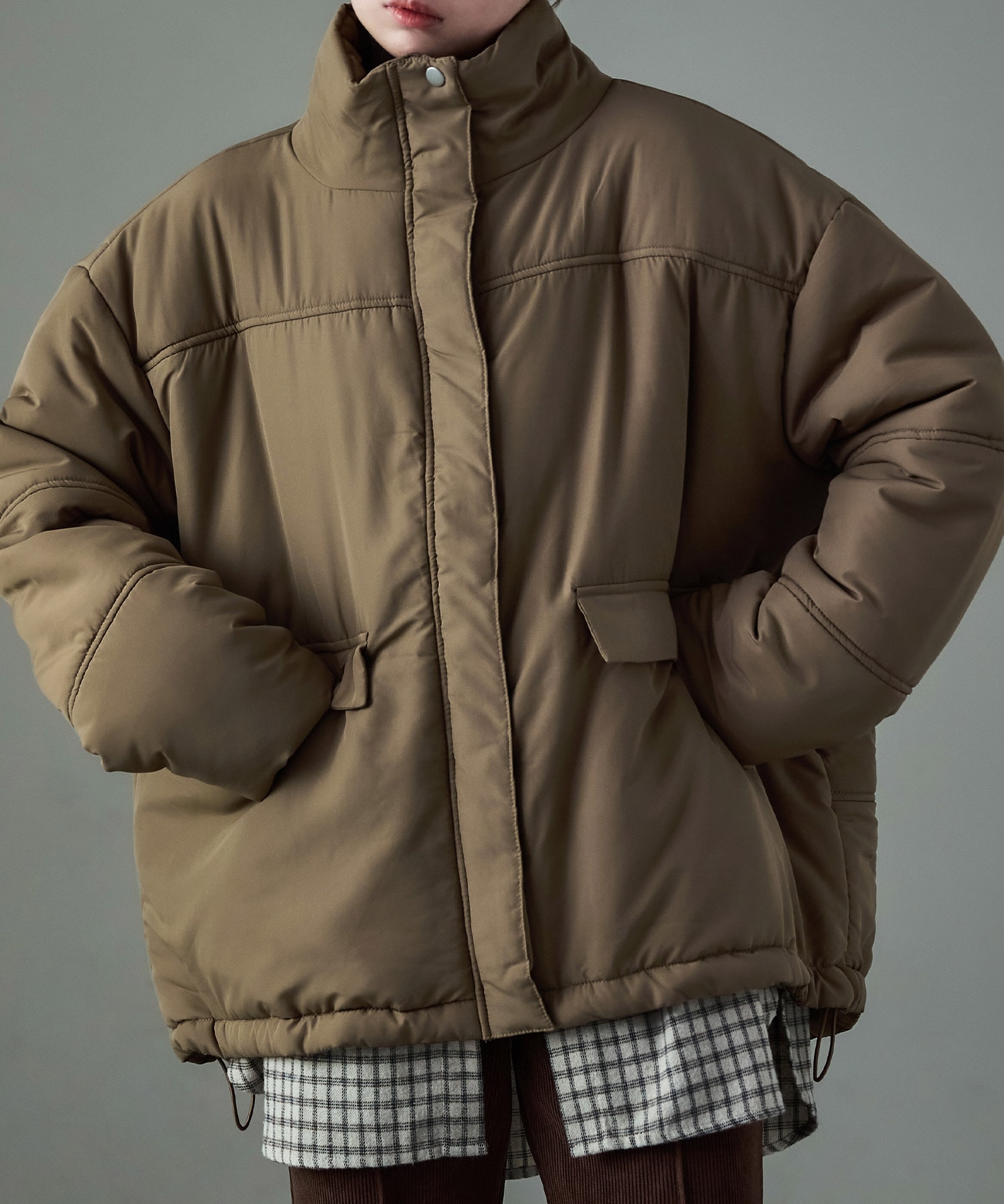 スタンドカラー中綿パディングコート モンスターパーカ ダウンコート ダウンジャケット ブルゾン レディース コート アウター ブルゾン 中綿ジャンパー キルティング 防寒 ジャケット カジュアル