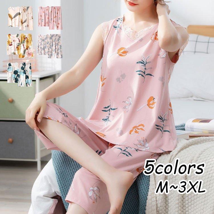 夏 レディース ワンピース ネグリジェ 春 ロング OFFネグリジェ パジャマ 部屋着 ネグリジェ 寝巻き 大きいサイズ ルームウェア 30% パジャマ 総柄