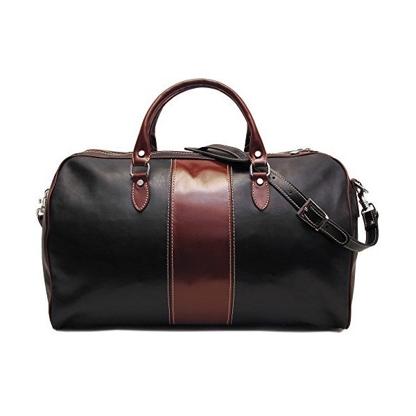 Floto Venezia Duffle Bag in Black and Brown Italian Calfskin Leather 並行輸入品 42,250円