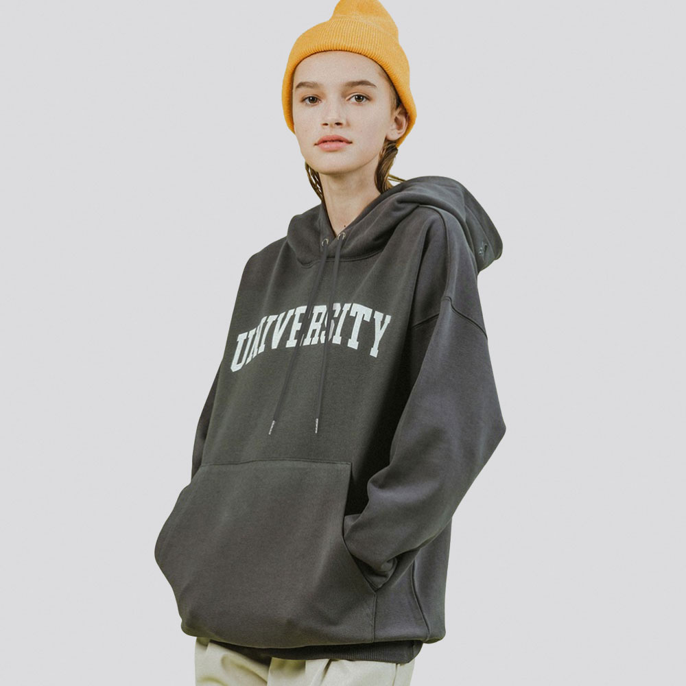 UNIVERSITY フードTシャツ [TK00297] 男女共用 グラフィックフード (正品)