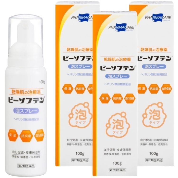 第2類医薬品 3個セット テイコクファルマケア ビーソフテン泡スプレー 100g ビーソフテン