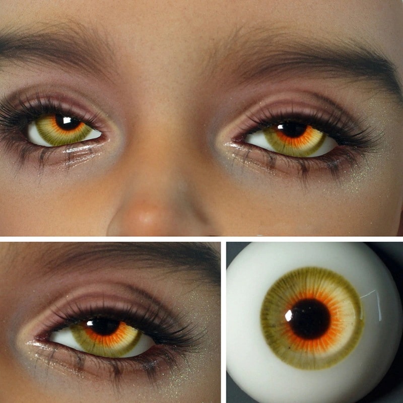 BJD ドールアイ レジンアイ 黄色 人形用樹脂眼 1/3 1/4 1/6ドール用アイ 10mm/12mm/14mm/16mm/18mmサイズ