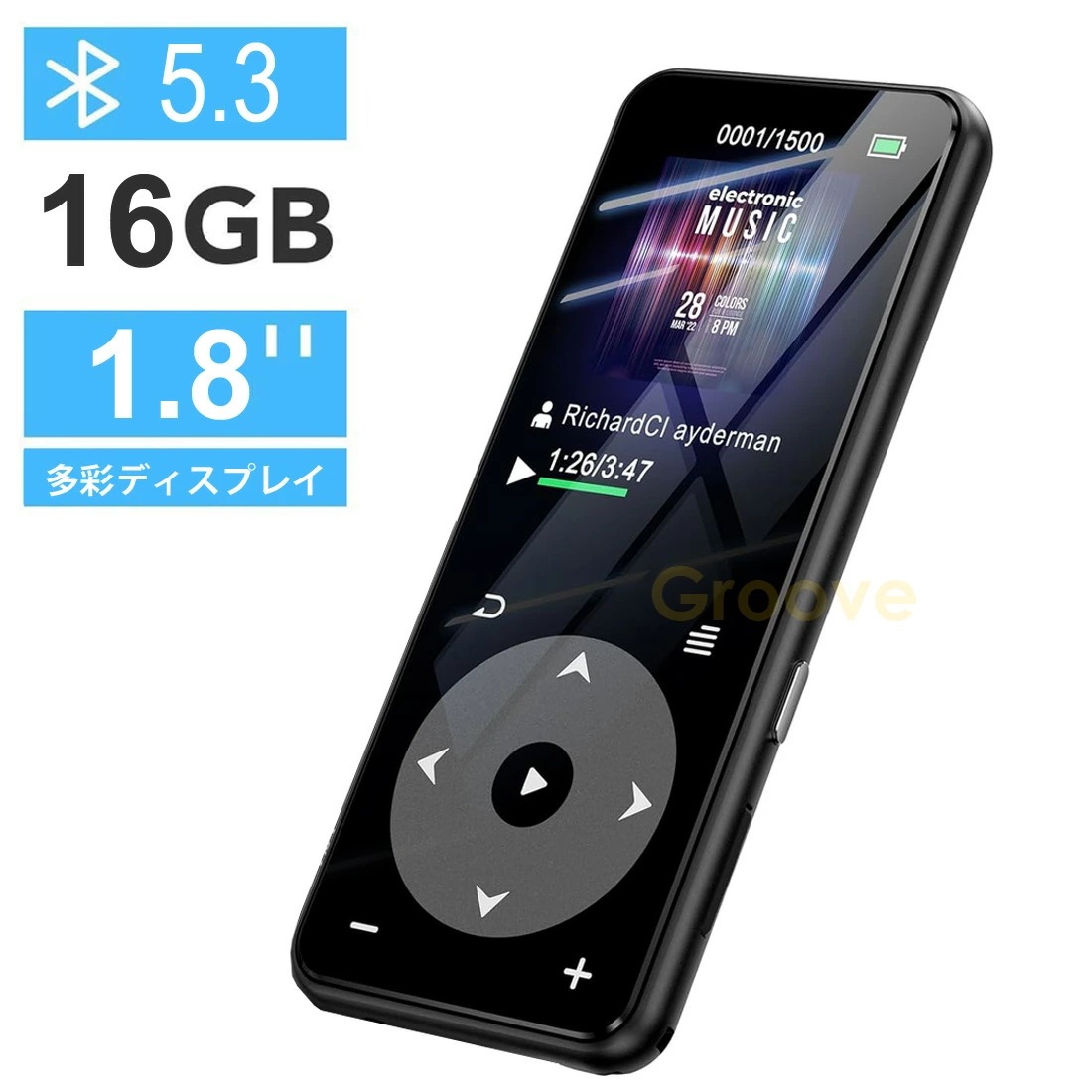MP3プレーヤー Bluetooth5.3 スピーカー搭載 HiFi音質 デジタルオーディオプレーヤー タッチパネル FMラジオ 内蔵16GB AMP-020