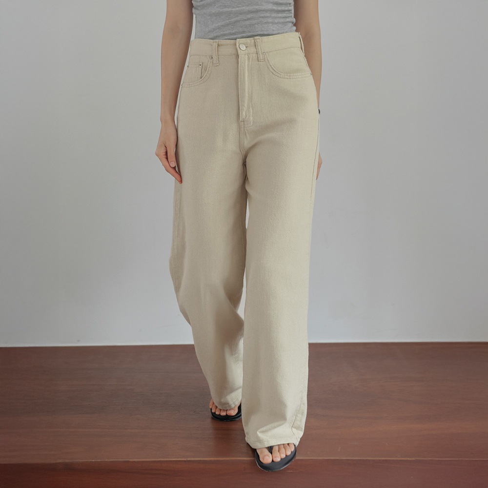 リアルサマーコットンベージュワイドパンツ 8,239円