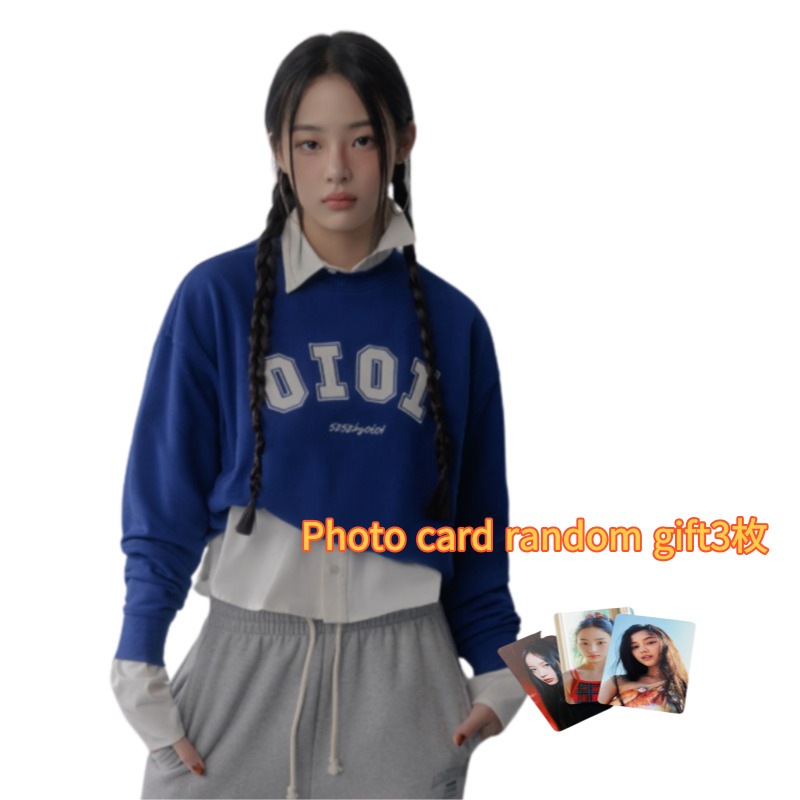 [NewJeans MINJI着用]SIGNATURESWEATSHIRTS DEEP BLUE(すぐに発)Photo card random gift3枚