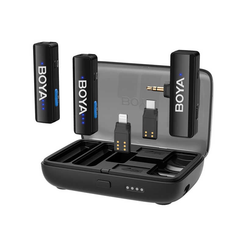 BOYA　Wireless mic ボーヤリンク 3.5mm/Lightning/Type-C対応 無指向性 スマホ/タブレット/カメラ用 ブラック　BOYALINK