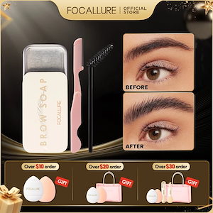FOCALLURE-3Dふわふわアイブロウスタイリングジェル防水透明天然アイブロウポマード石鹸ワックスの固定メイクアップ化粧品フェザーリー