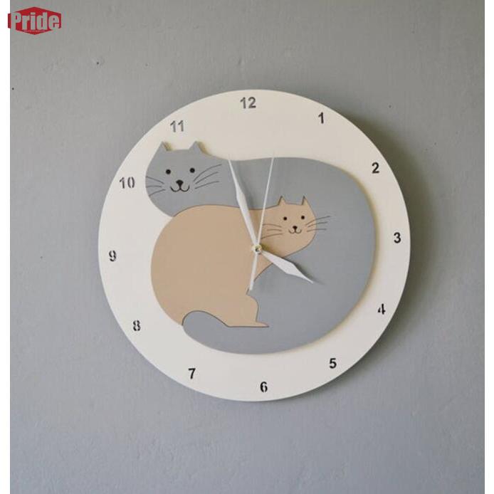 【期間限定特価】壁掛け時計 かわいい猫 猫柄 北欧 おしゃれ 連続秒針 静音 掛け時計 インテリア掛時計 見やすい インテリア 30cm