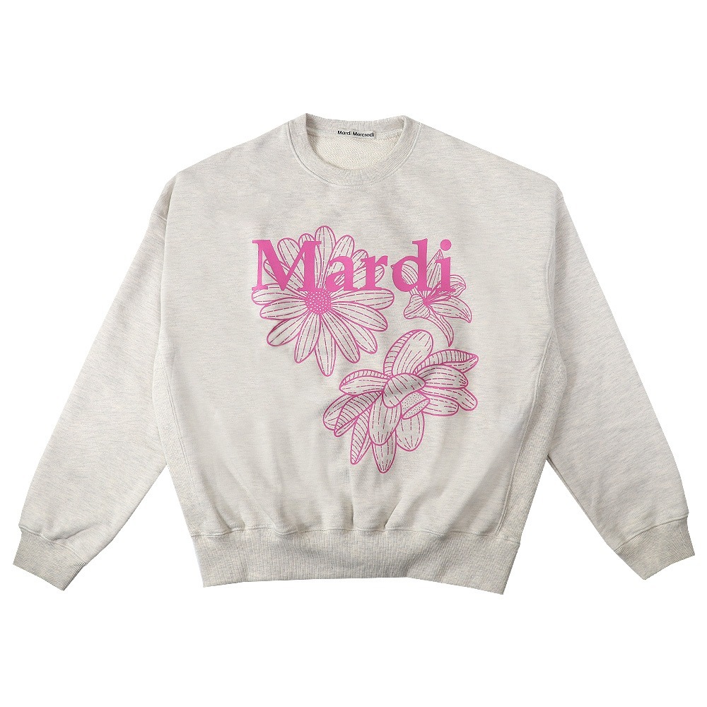 SWEATSHIRT TRIPLE FLOWER OATMEAL PINK 長袖 レディース 韓国 ファッション アパレル 10,982円
