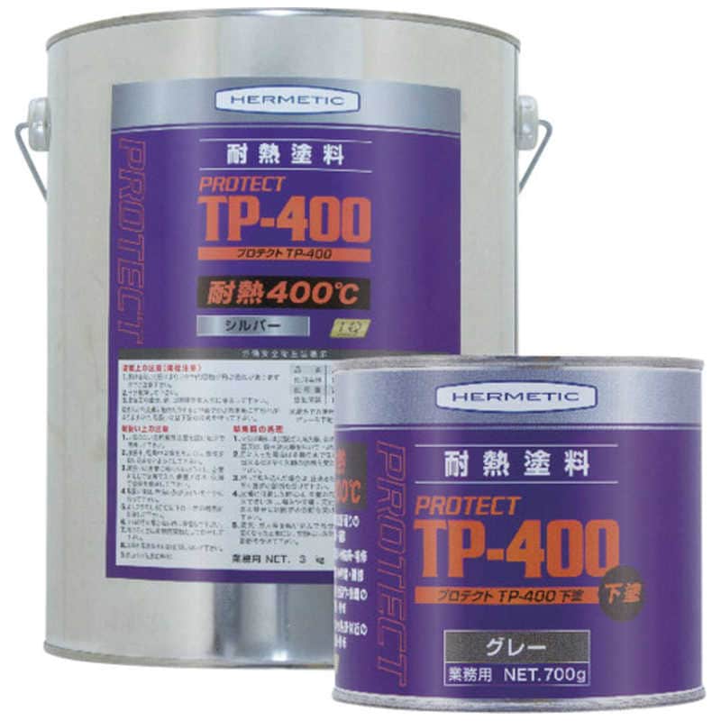 日本ヘルメチックス　耐熱塗料 TPー400シルバー 3kg　TP400SV3
