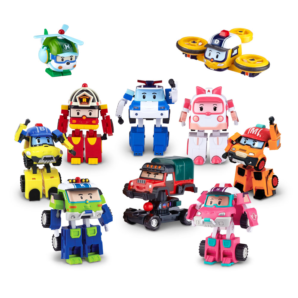 ロボカポリジャイアントパック変身ロボット4インチ10種パック