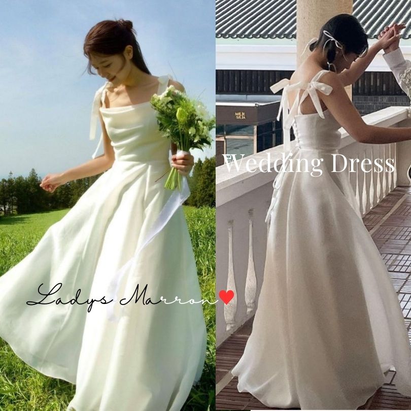 2点購入で200円割引プロモーション最終日 ウエディングドレス ウェディングドレス 白 前撮りドレス 白ワンピ 白ワンピース 白ドレス 肩リボン ドレス 二次会 花嫁 2次会 結婚式 プリンセスドレス