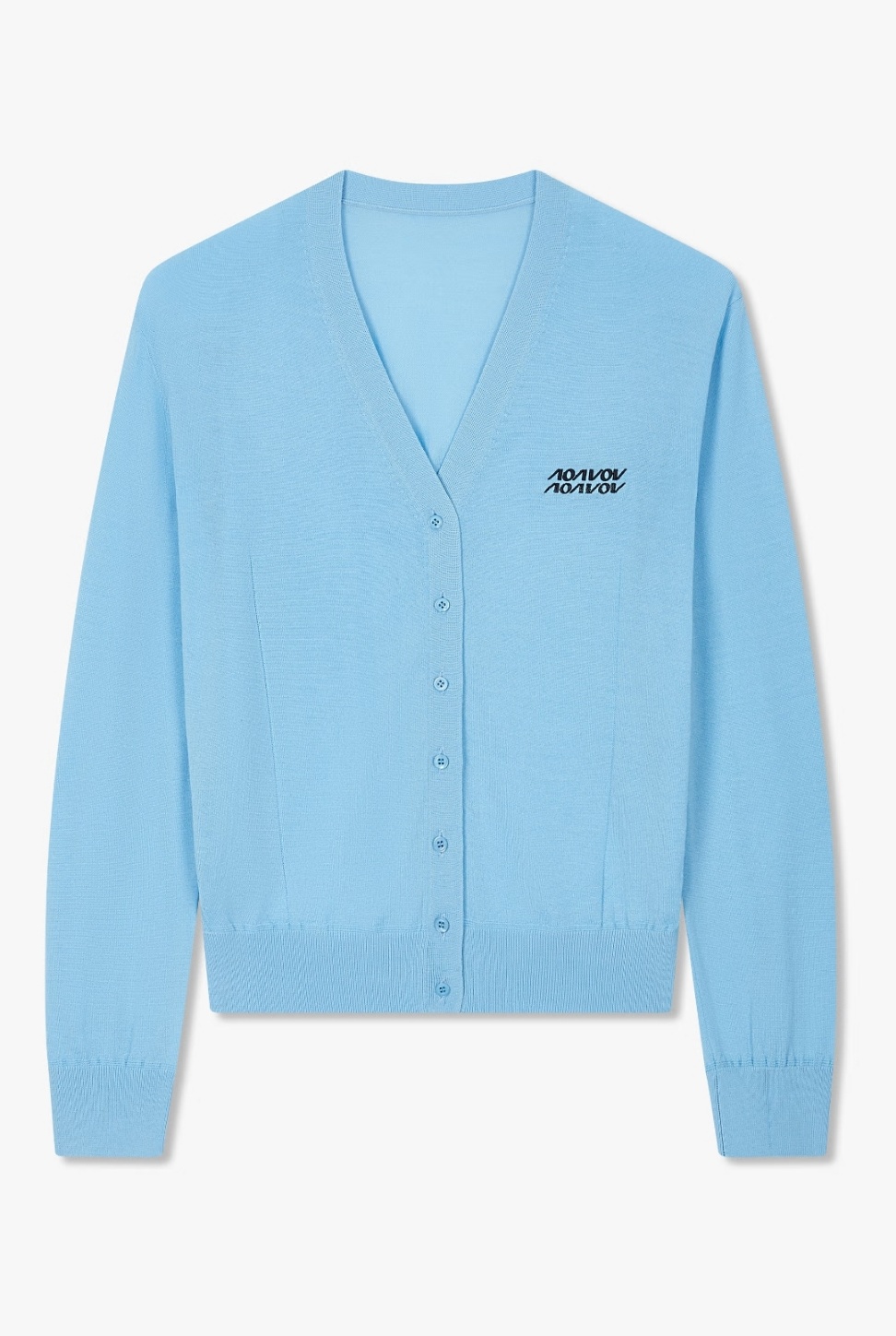 ロゴ刺繍 Vネック カーディガン