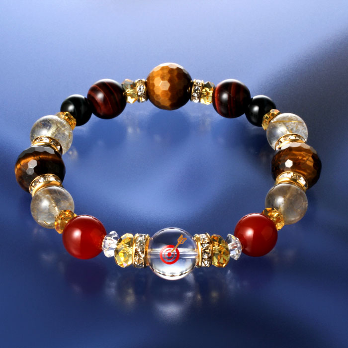 一発的中大当たりブレス [ 白水晶 黄水晶 金針水晶 虎目石 赤虎目石 青虎目石 赤メノウ ロンデル ラインストーン 金運財運 願望成就 勝負運 大宝八幡宮 祈祷 国内産 日本産 送料無料 ] 5,618円