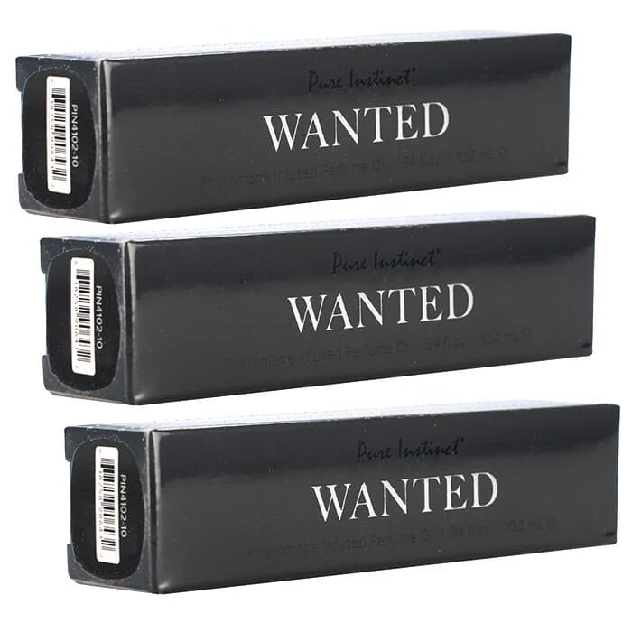 ピュアインスティンクト フェロモンインフューズドパフュームオイル(ウォンテッド) 10.2ml 3本 フェロモン香水 男女兼用 海外発送便商品：日時指定不可