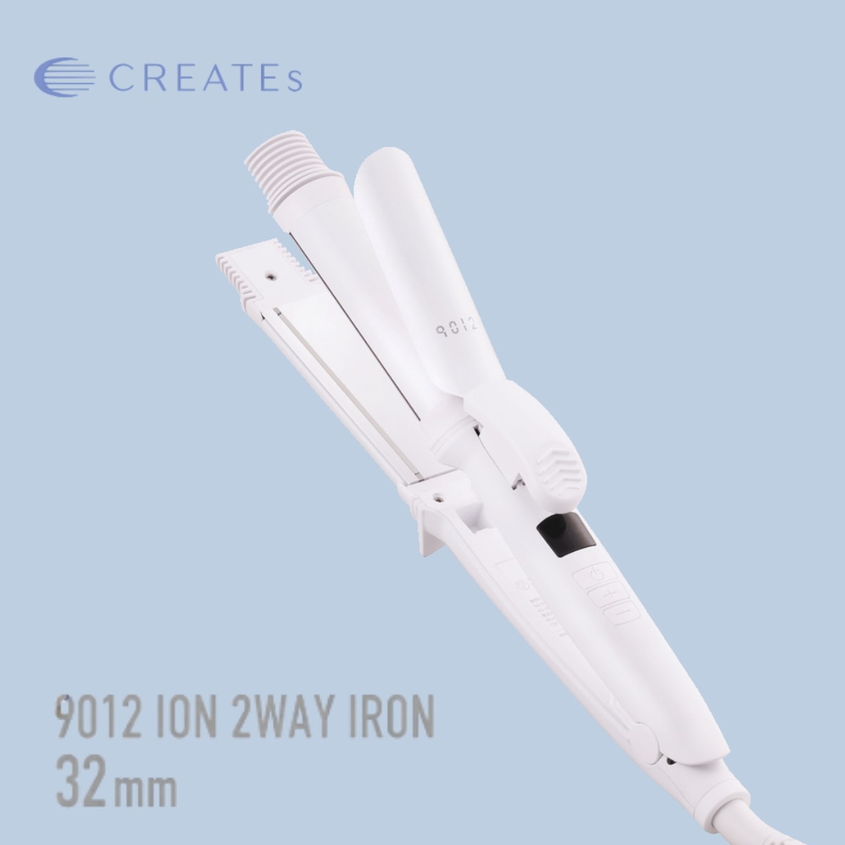 クレイツ9012 イオンストレートアイロン　カールアイロン２WAY　32mm （ホワイト）CSC9012-G32W 海外対応　正規品　自動オフ　1年保証　2way 両用 顔回り 巻き髪