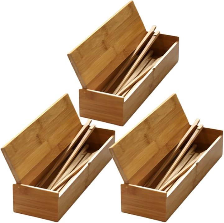 Uccellino 竹製 箸箱 業務用 カトラリーケース 蓋つき 箸入れ 飲食店 卓上用品 店舗 スプーン フォーク