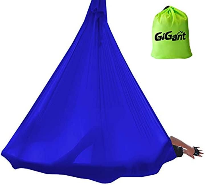 ギグアント エアリアルヨガ 5ｍx2.8ｍ ハンモック 単体 空中ヨガ 反重力 エクササイズ エアロ ロイヤルブルー( 01.ロイヤルブルー)