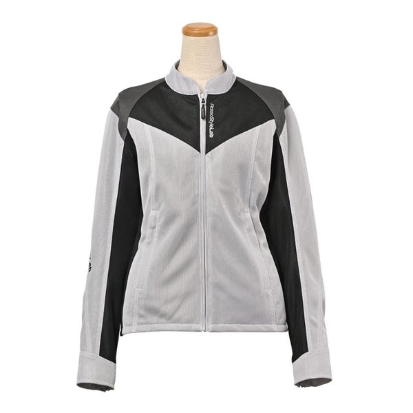 春夏 ROJ-114 ライダースメッシュジャケット レディース ライトグレー/ブラック L ROJ-114/LIGHT GRAY/BLAC