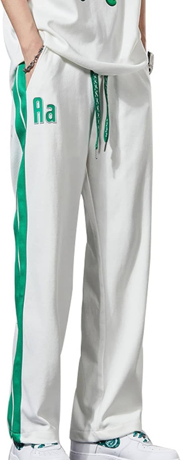スウェットパンツ ジャージボトム サイドライン トラックパンツ メンズ ワイド ルーズ イージーパンツ カジュアル スポーツウェア バギー ロングパンツ 春 夏 秋 しなやか 通気 快適 大きいサイズ