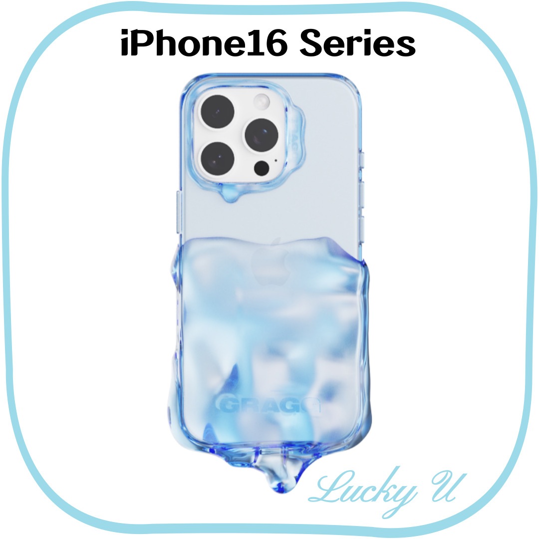 韓国SNS人気 DOUBLE LAYERS CASE CLEAR BLUE iphone16 スマホケース