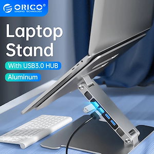 3営業日以内発送 Orico-アルミニウム製折りたたみ式ノートブックスタンド 4ポートusb3.0ノートブックディスプレイスタンド 冷却スタンド