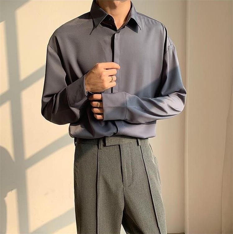長袖 シャツ 春と秋 ノンアイアン 韓国ファッション スリム ゆったりする ハイエンド 長袖シャツ 年末のプロモーション Www Quartzhotel Mx