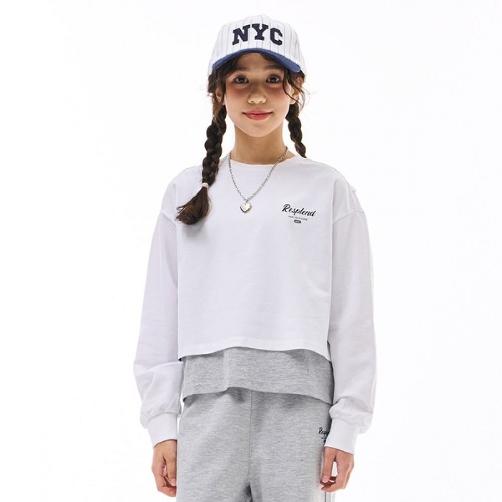 [オーシャンスカイ] ガールズバックスプリットレイヤードロングスリーブTシャツ-EAJG5158B01 5,161円