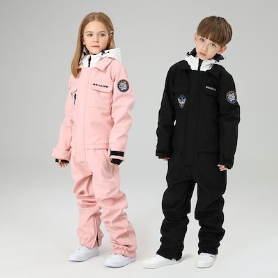 [迅速な出荷] 子供用 スノーボードウェア スキーウェア キッズ ワンピース つなぎ スノーウェア 男女兼用 上下セット