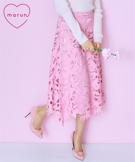ロングスカート 大きいサイズ レーススカート　marun
