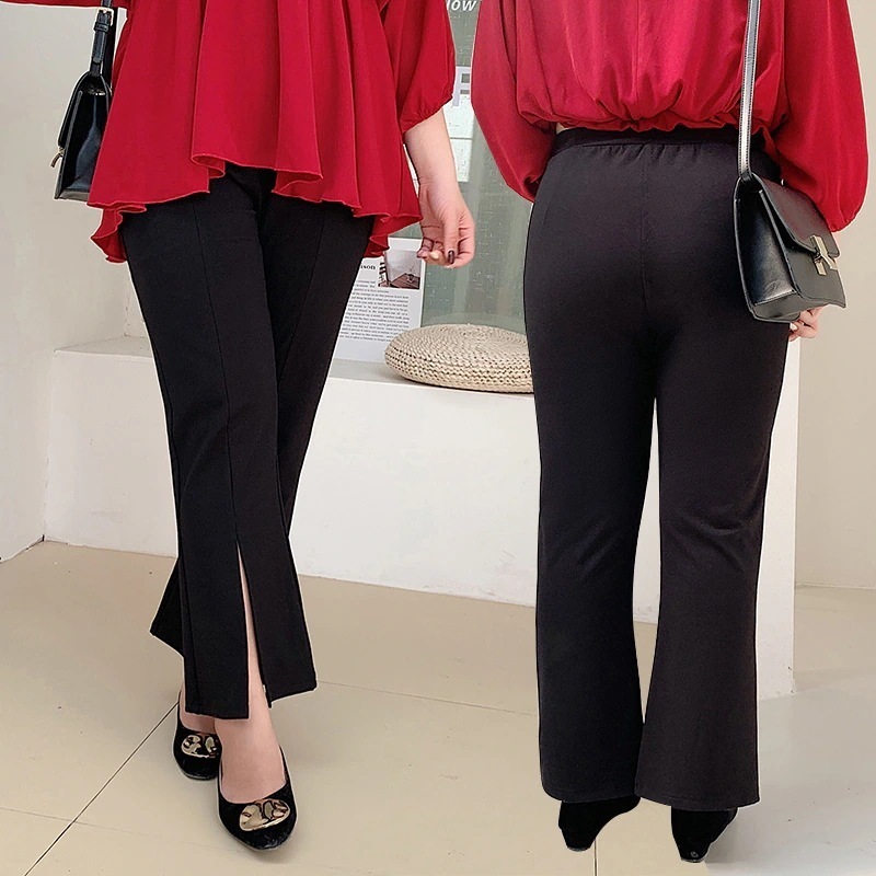 上品 5L 4L 韓国ファッション 大きいサイズ レディース 5l ズボン 秋冬 春夏 ゆったり ワイドパンツ揚げ街のズボンの大きいサイズの婦人服の洋風の垂れ下がった感じの広い足のズボンはやせています