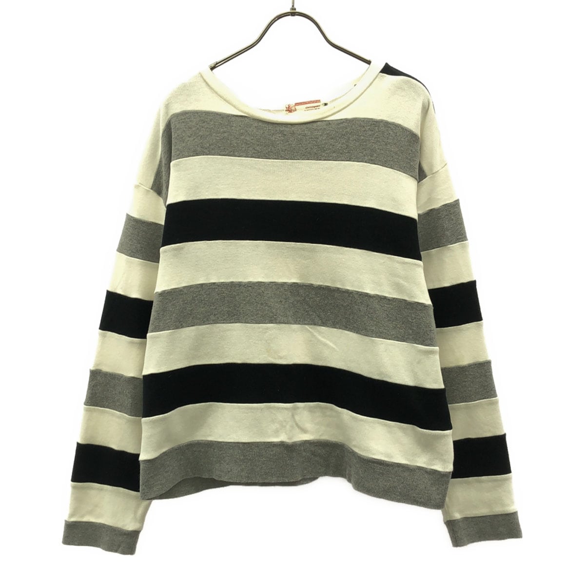 日本製 ボーダー柄 長袖 Tシャツ M ロンT メンズ 古着