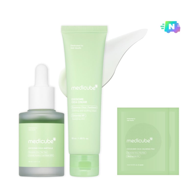 メディキューブエキソソームボトルプール鎮静シカケア2種セット（シカアンプル30mlシカクリーム50ml）