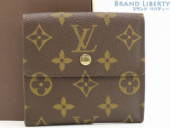 新古品ルイヴィトンモノグラムポルトフォイユエリーズWホック財布両面財布ダークブラウンM61654