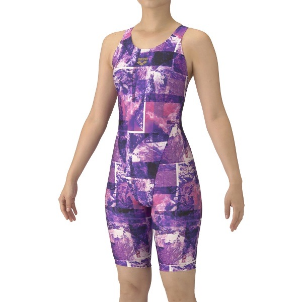 ARENA アリーナ フィットネスワンピーススパッツ オープンバック・ハーフレッグ・ぴったりパッド 水泳 水着レディースフィットネス AS5FWF05L-PPGD