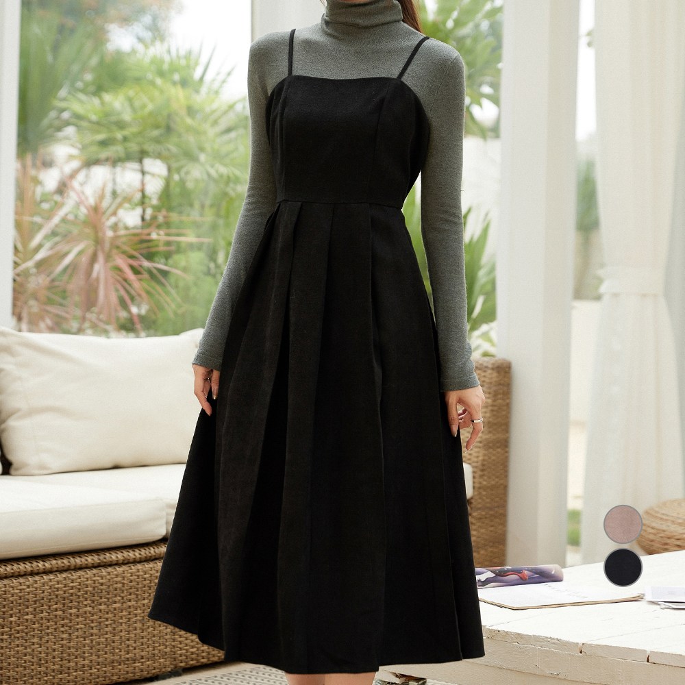 アフィナール女性用冬のプリーツビスティエロングワンピース 20,641円